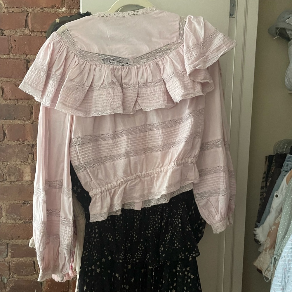 Love shack fancy ruffle blouse top